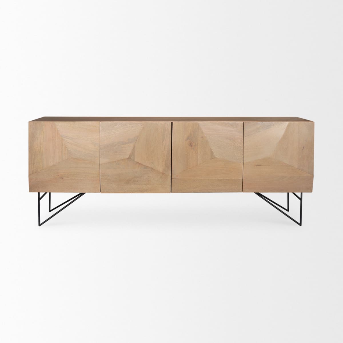 Darwin Sideboard Light Brown Wood | Black Metal - sideboards-and-buffets