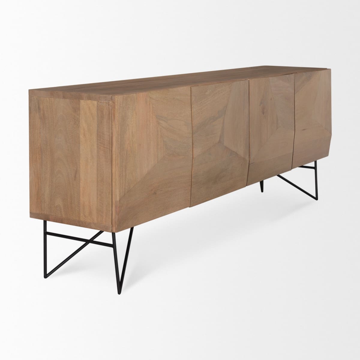 Darwin Sideboard Light Brown Wood | Black Metal - sideboards-and-buffets