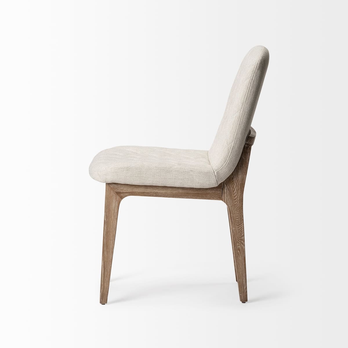 David Dining Chair Cream Fabric | Brown Wood - dining-chairs