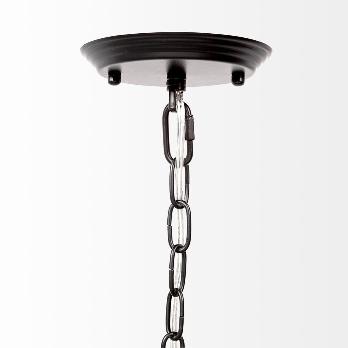 Decamp Chandelier Black Metal - chandeliers