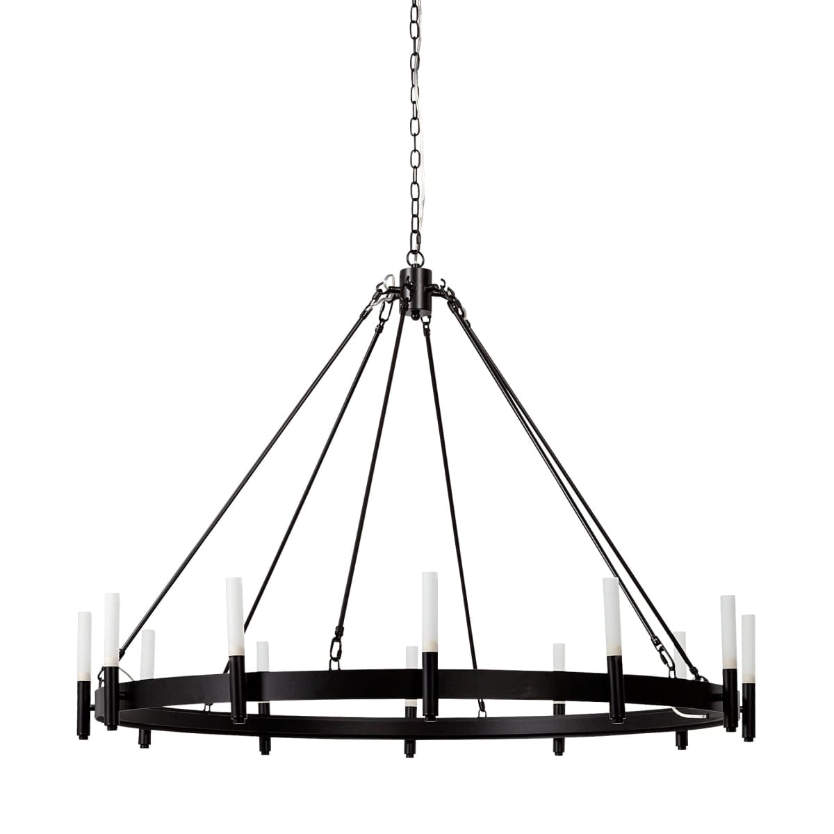 Decamp Chandelier Black Metal - chandeliers