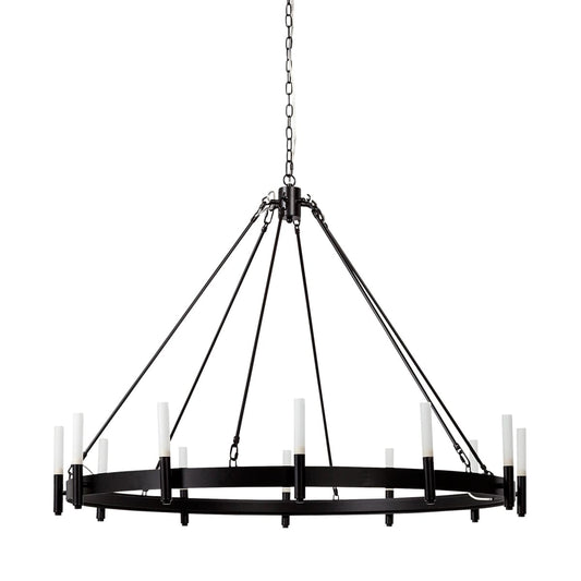 Decamp Chandelier Black Metal - chandeliers