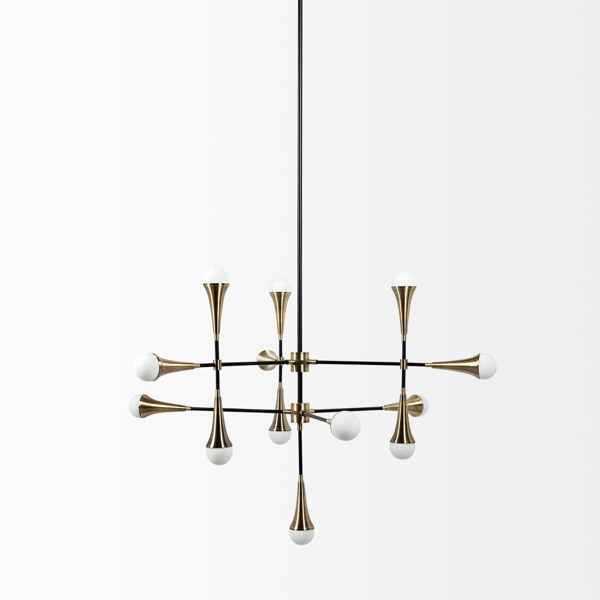 Decarlo Chandelier Black/Gold Metal - chandeliers