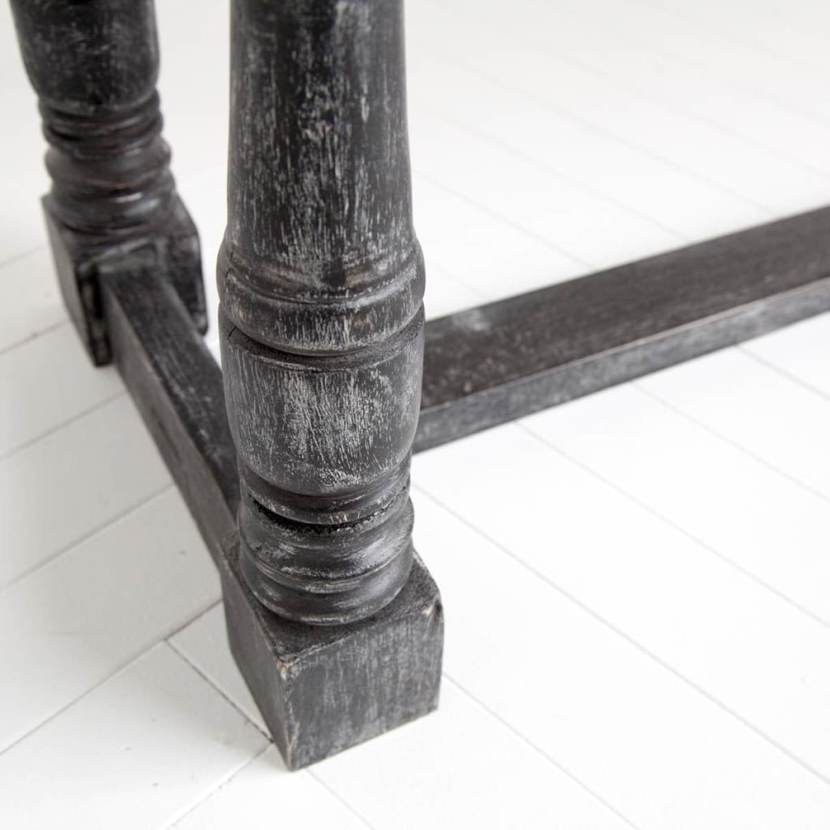Denison Bench Black/Beige Fabric | Black Wood - benches