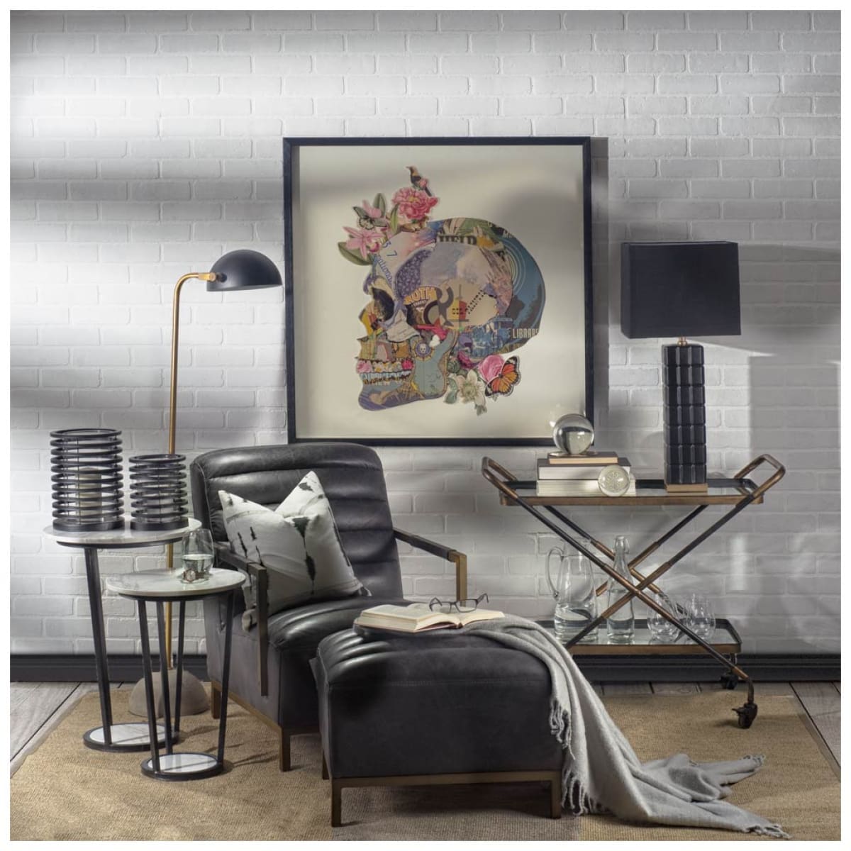 Denmark Floor Lamp Black Metal | Gold Metal - floor-lamps