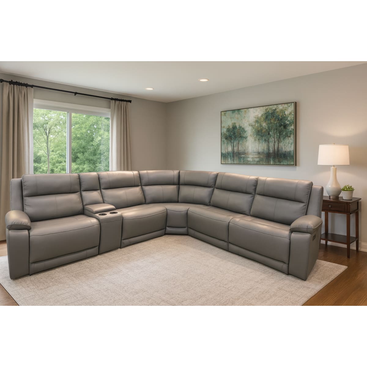 Denmark Leather Power Recliner Sectional - Sectional
