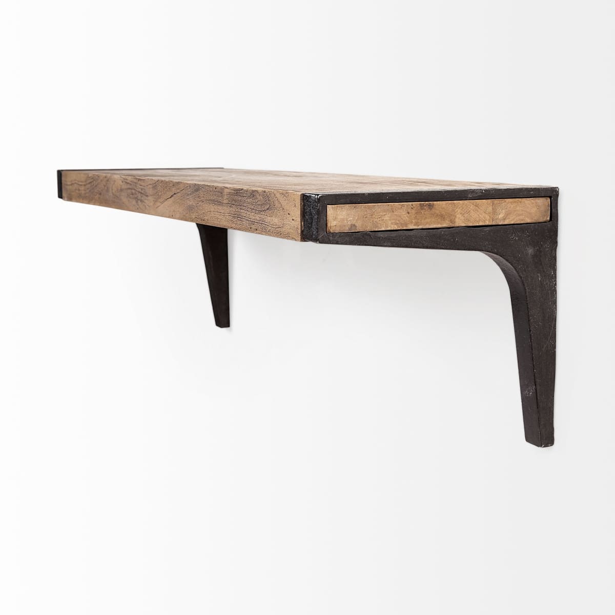 Dion Wall Furniture Brown Wood | Black Metal | 36L - wall-furniture