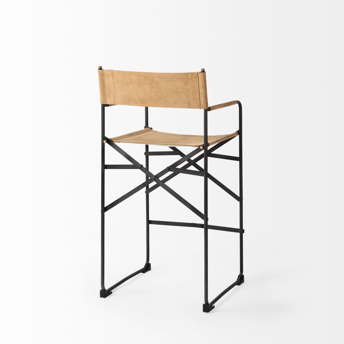 Direttore Bar Counter Stool Brown Leather | Black Iron | Counter - bar-stools