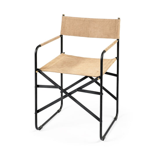 Direttore Dining Chair Tan Suede | Black Metal - dining-chairs