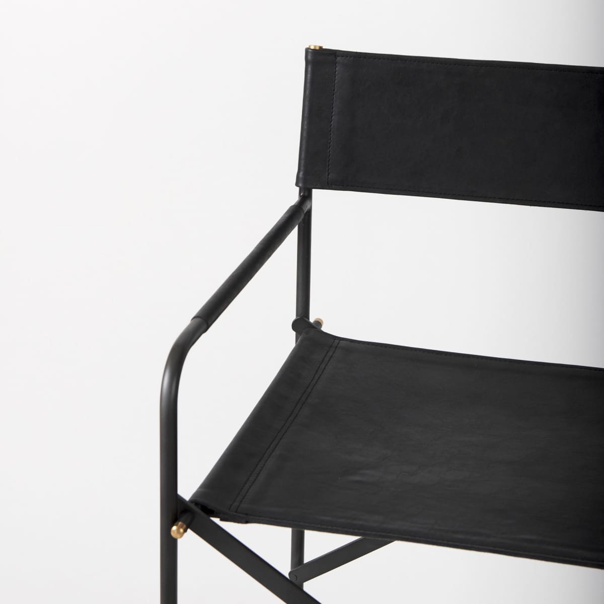 Direttore Leather Seat Bar Counter Stool Black Leather | Black Iron | Counter - bar-stools