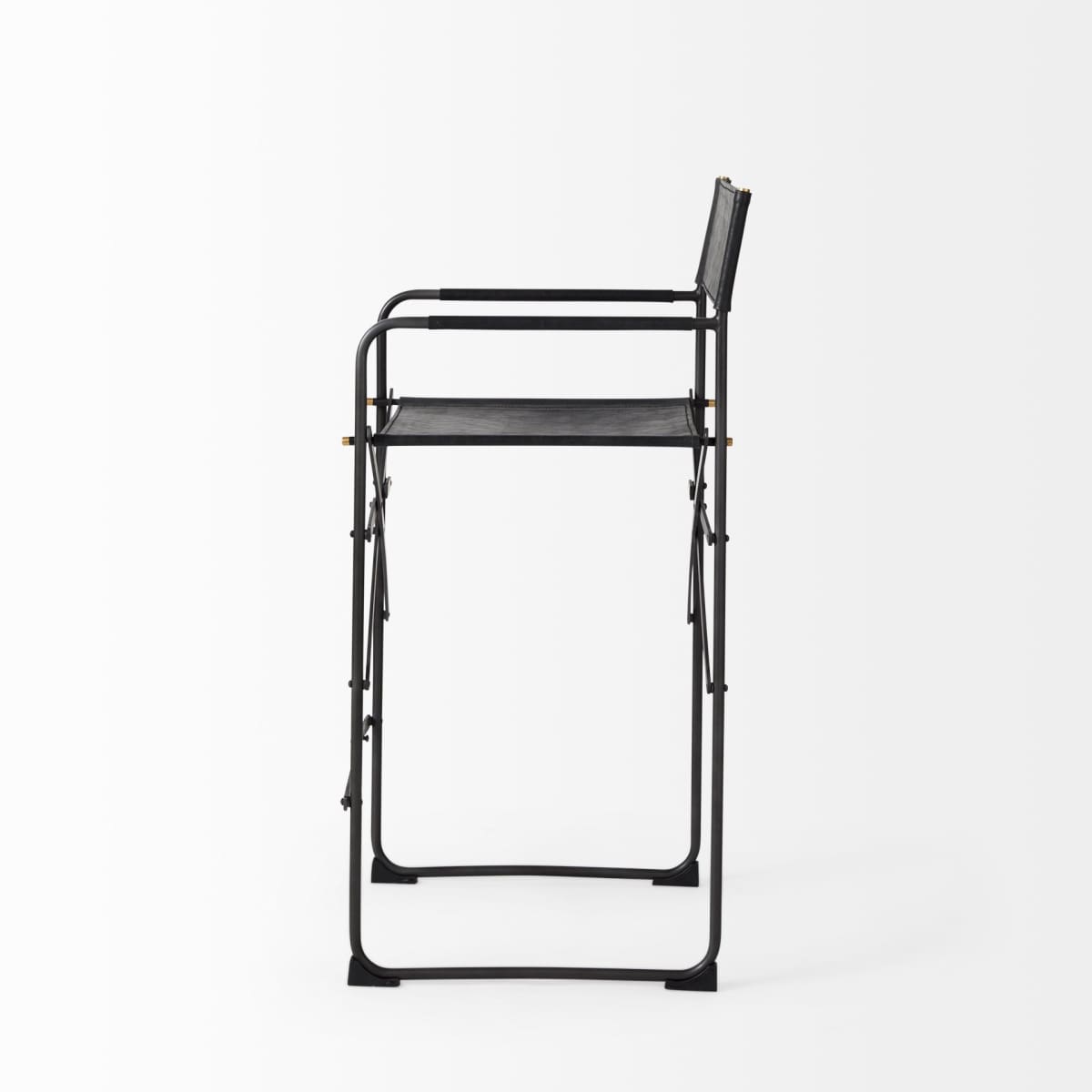 Direttore Leather Seat Bar Counter Stool Black Leather | Black Iron | Counter - bar-stools