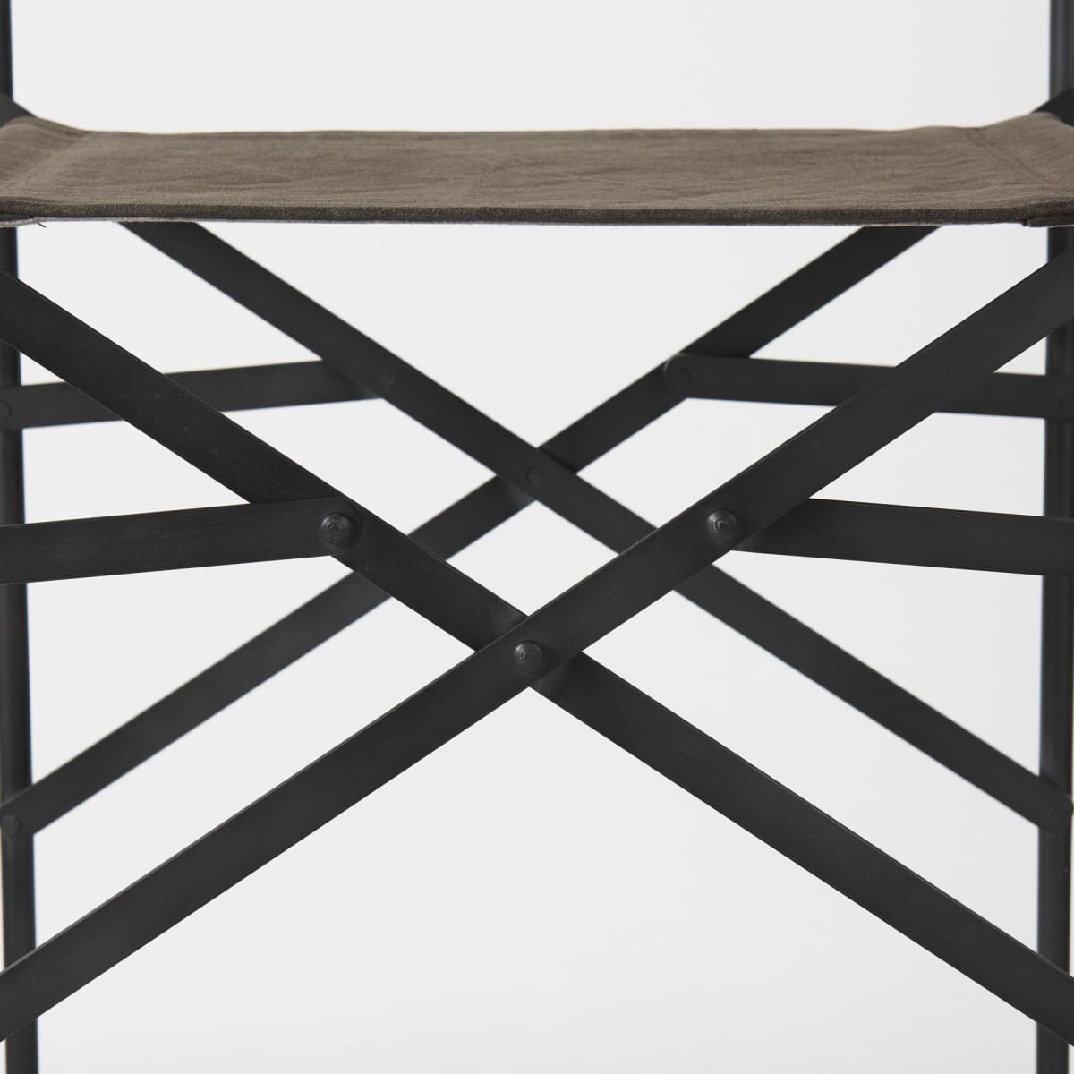Direttore Upholstered Seat Bar Counter Stool Brown/Gray Suede | Black Metal | Bar - bar-stools