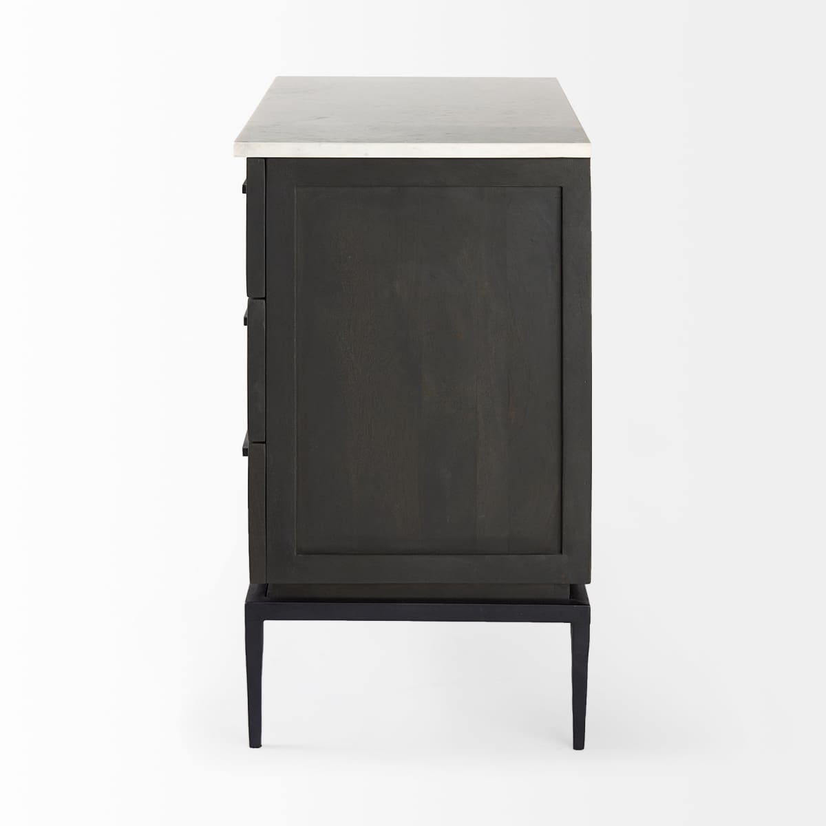 Divina Accent Cabinet White Marble | Dark Brown Wood - acc-chest-cabinets