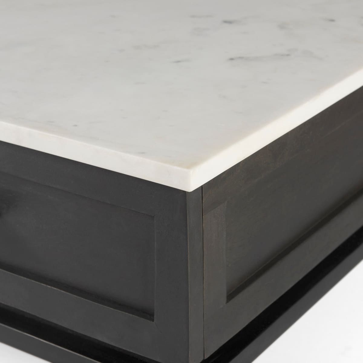 Divina Coffee Table White Marble | Dark Brown Wood - coffee-tables