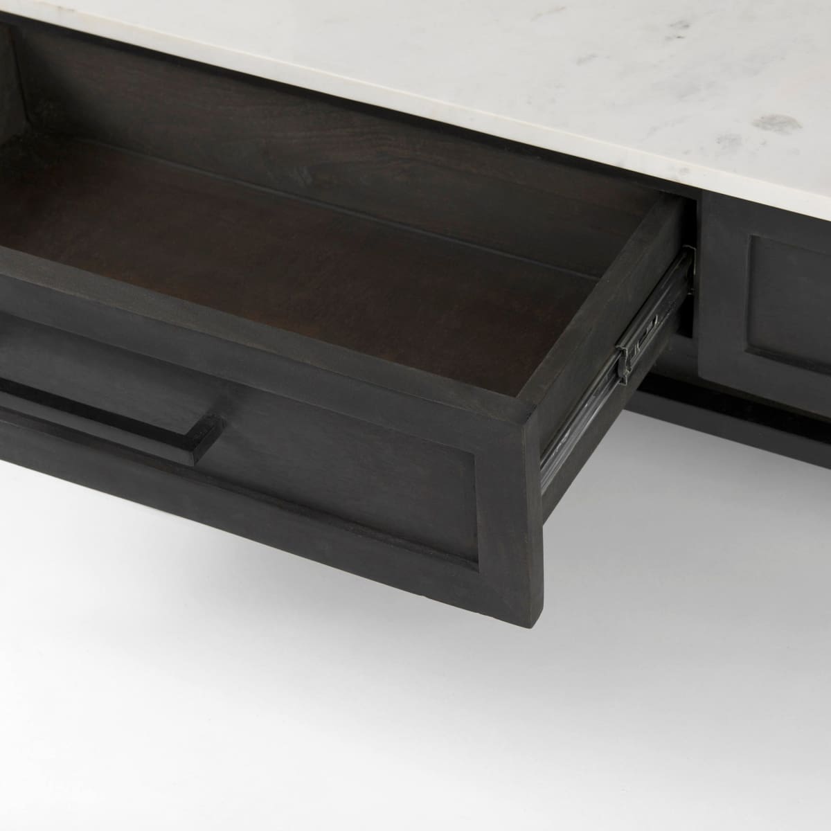 Divina Coffee Table White Marble | Dark Brown Wood - coffee-tables