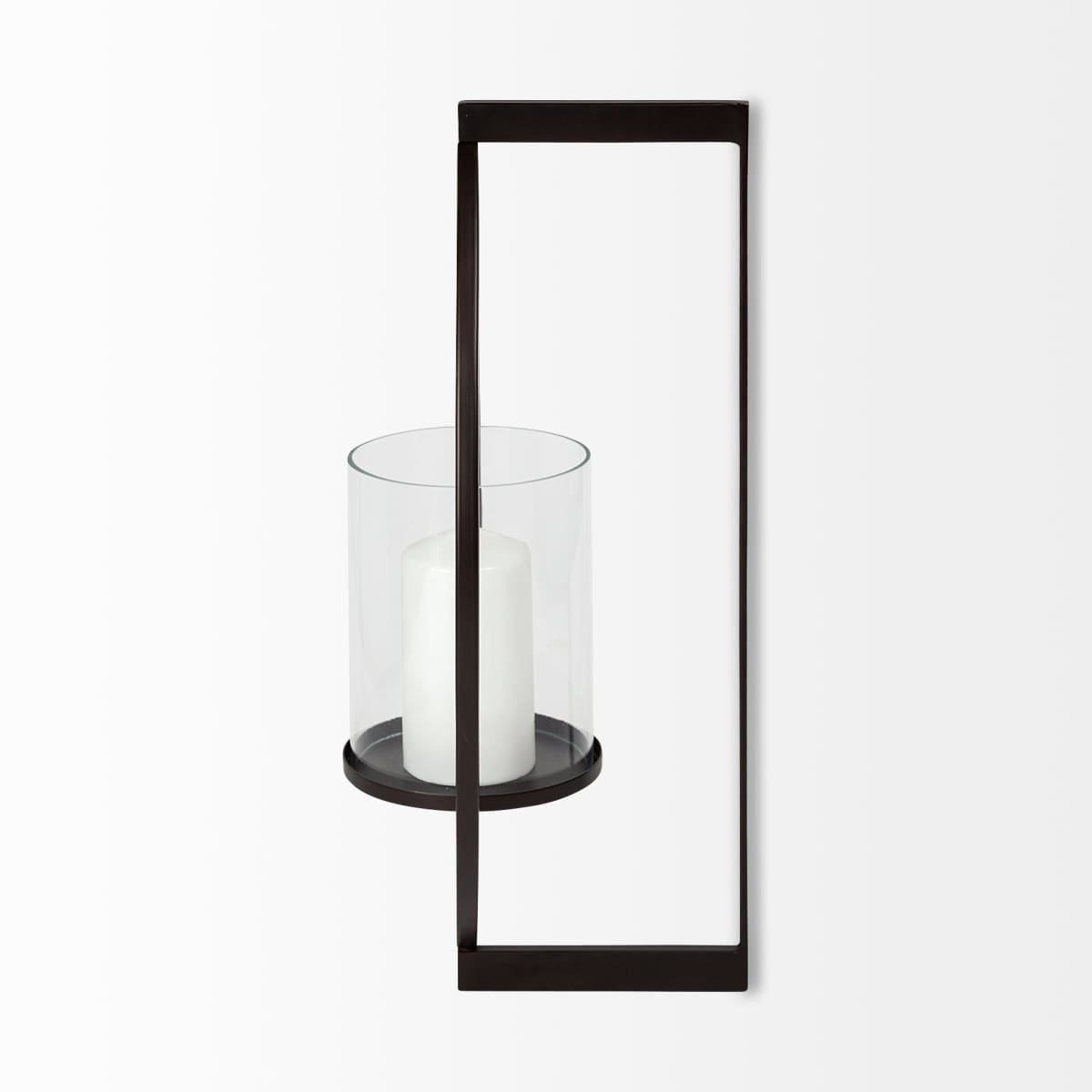 Drax Wall Candle Holder Black Metal | Glass - wall-candle-holders