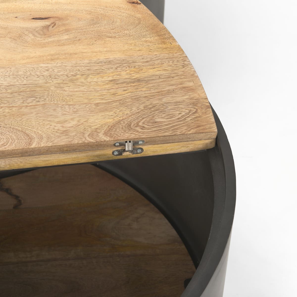 Eclipse Coffee Table Gunmetal Gray | Brown Wood - coffee-tables