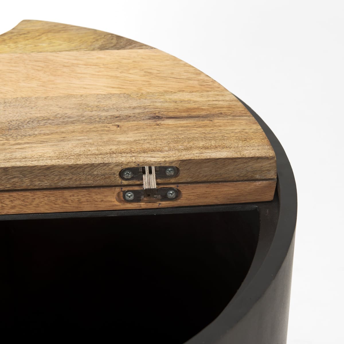 Eclipse End Side Table Gunmetal Gray | Brown Wood - end-and-side-tables