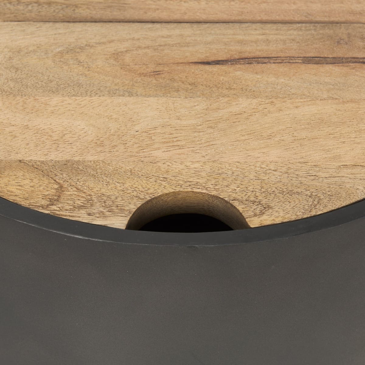 Eclipse End Side Table Gunmetal Gray | Brown Wood - end-and-side-tables