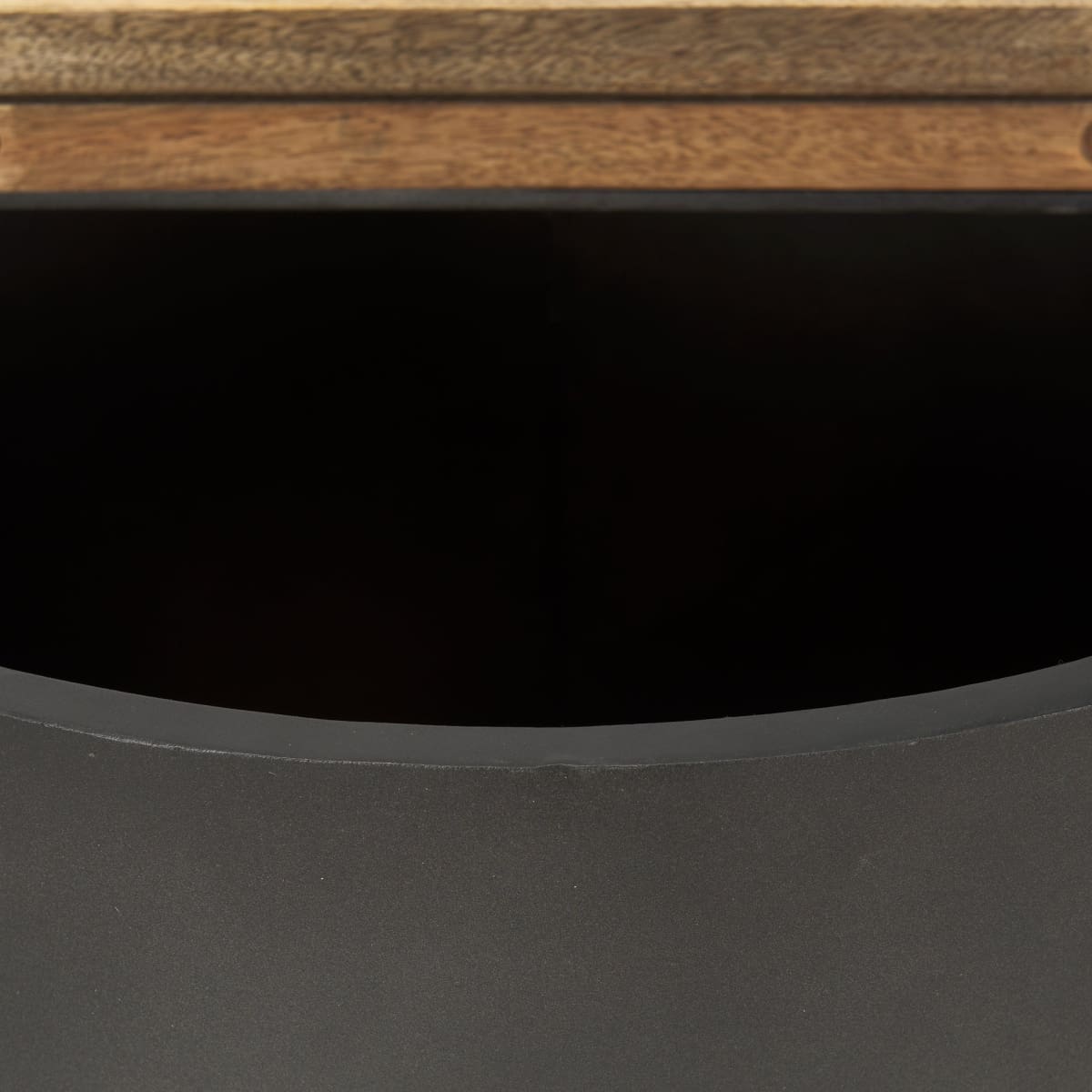 Eclipse End Side Table Gunmetal Gray | Brown Wood - end-and-side-tables