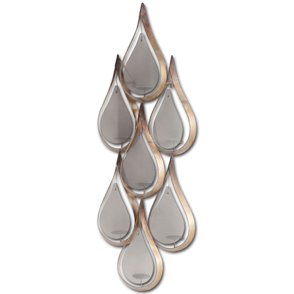 Edidon Wall Candle Holder Gold Metal | Frosted Glass - wall-candle-holders