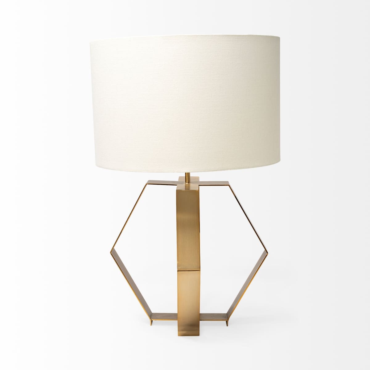 Edwards Table Lamp Gold Metal | Cream Shade - table-lamps