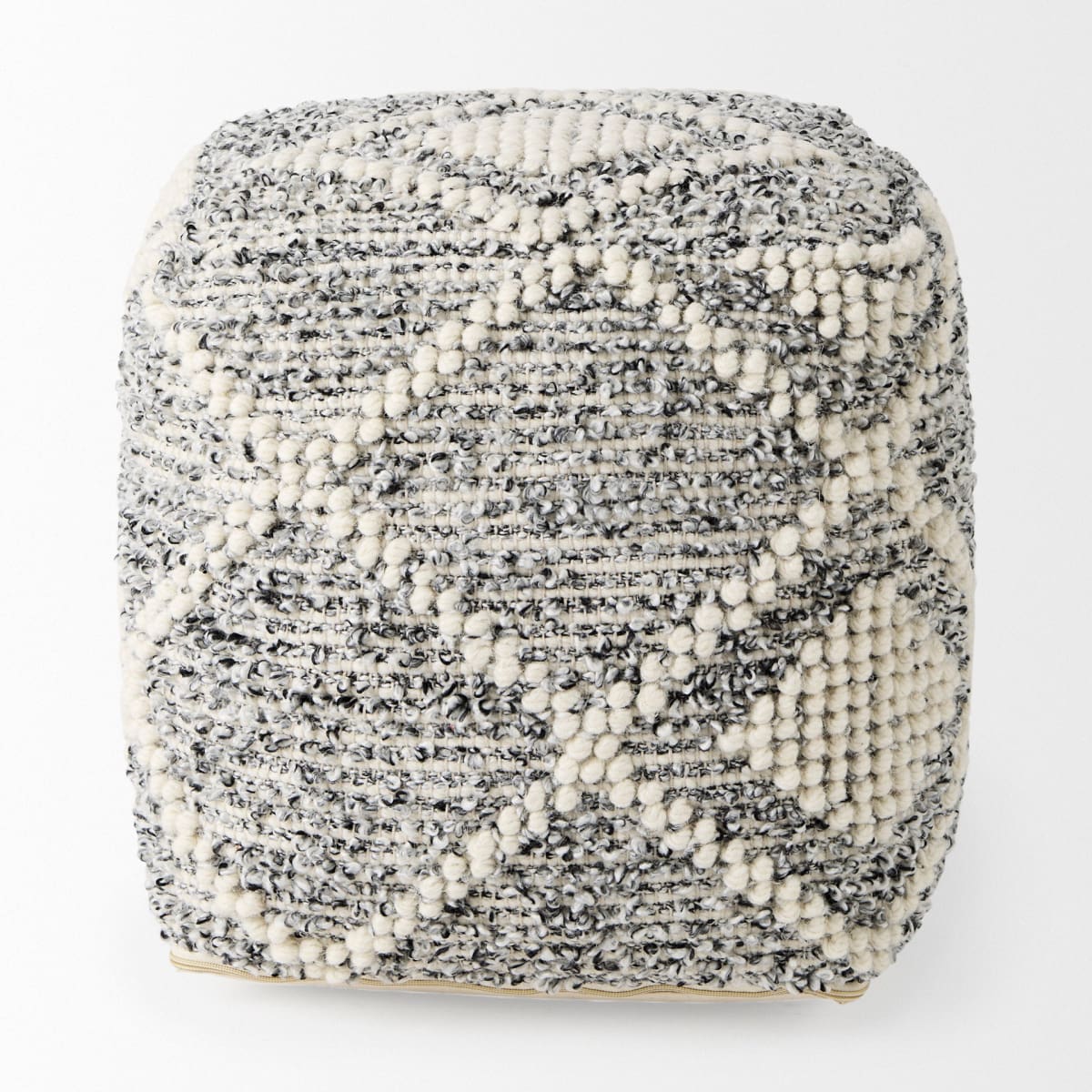 Ekiya Pouf Black/White | Yarn/Wool - poufs