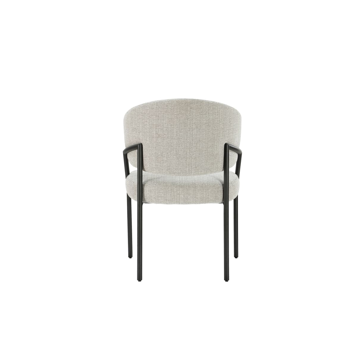 Ella Dining Chair | Black Metal & Cream Fabric - dining-chairs