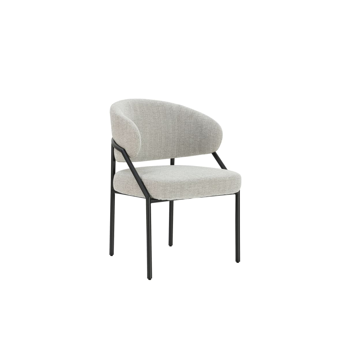 Ella Dining Chair | Black Metal & Cream Fabric - dining-chairs