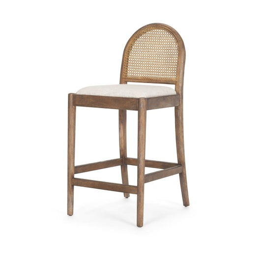 Elle Bar Counter Stool Brown Wood | Cane - bar-stools