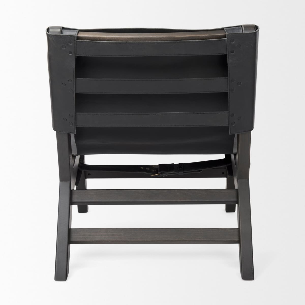 Elodie Accent Chair Black Leather | Black Stain Wood - accent-chairs