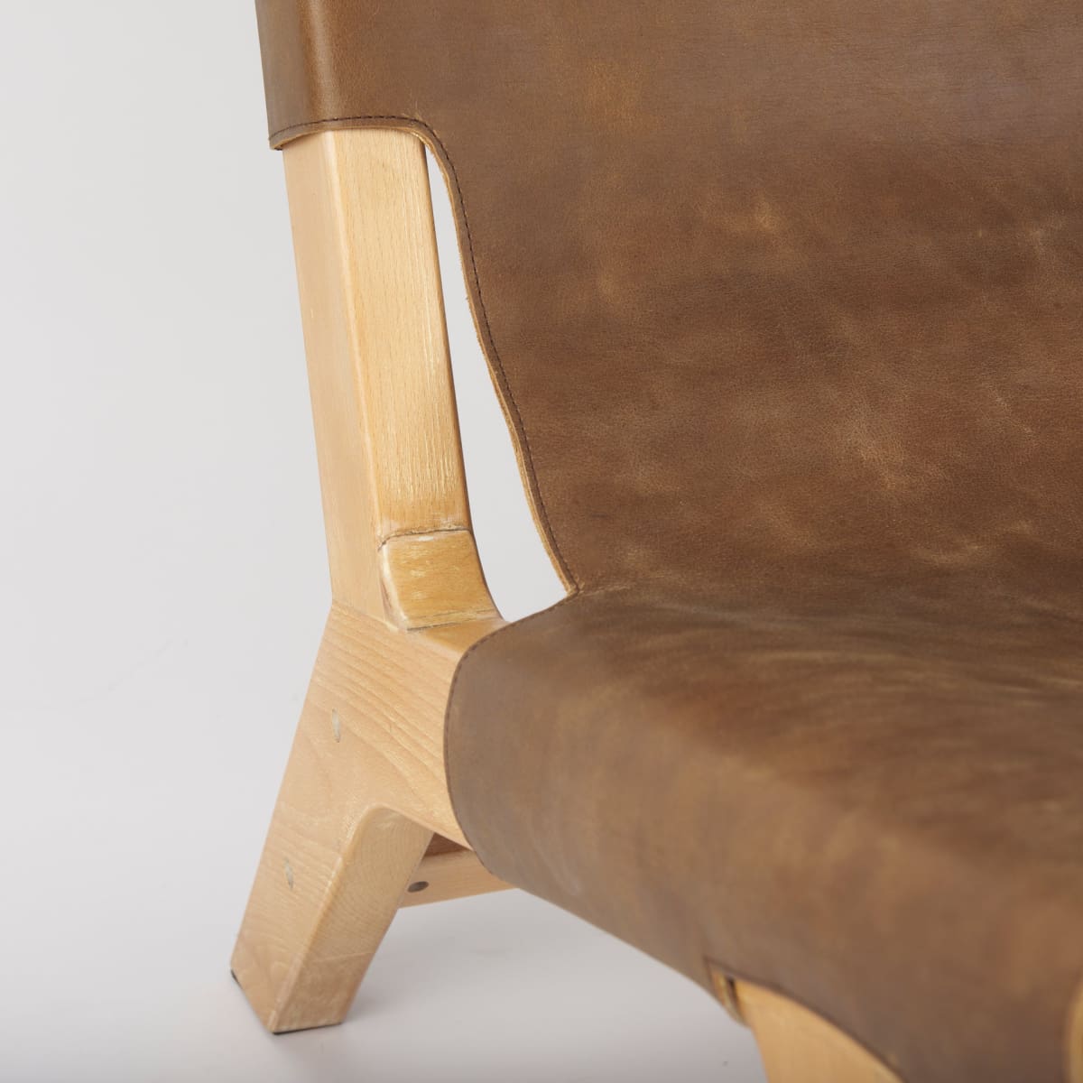 Elodie Accent Chair Brown Leather | Natural Wood - accent-chairs