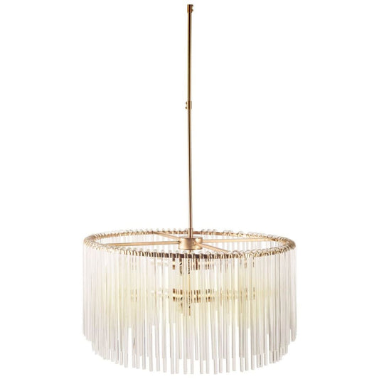 Elsa Chandelier Gold Metal | Frosted Glass - chandeliers