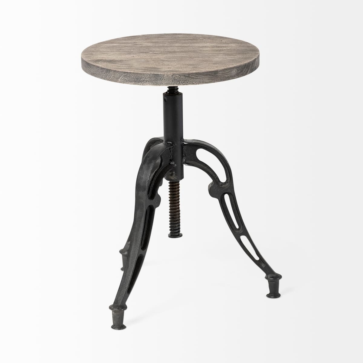 Emslie Bar Counter Stool Brown Wood | Black Metal - bar-stools