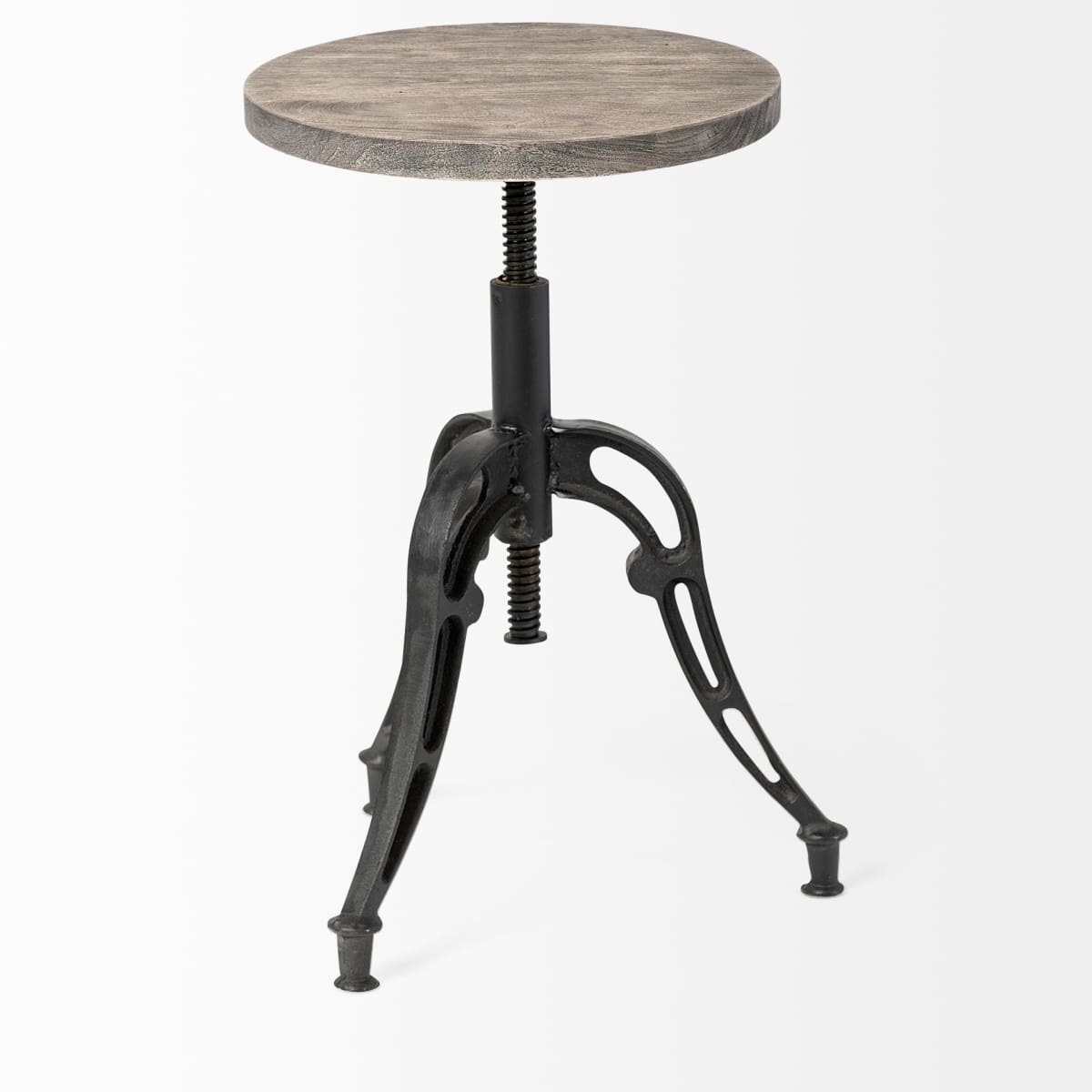 Emslie Bar Counter Stool Brown Wood | Black Metal - bar-stools
