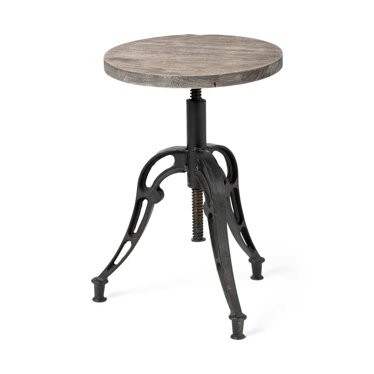 Emslie Bar Counter Stool Brown Wood | Black Metal - bar-stools