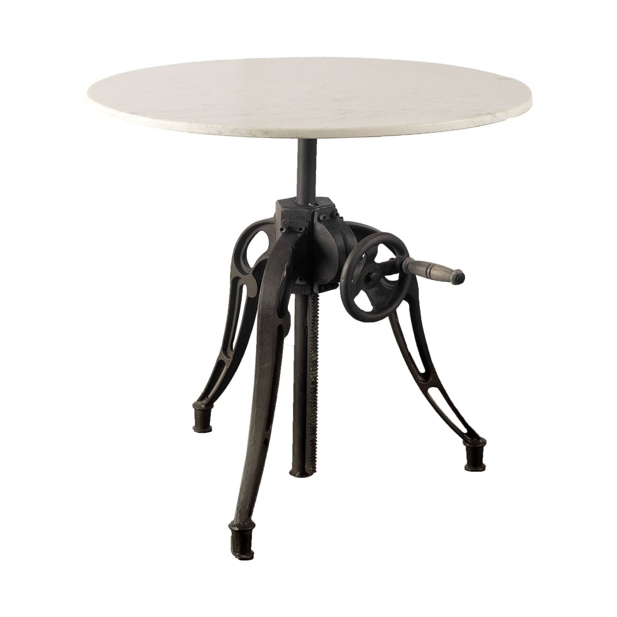 Emslie Dining Table White Marble | Black Metal - dining-table