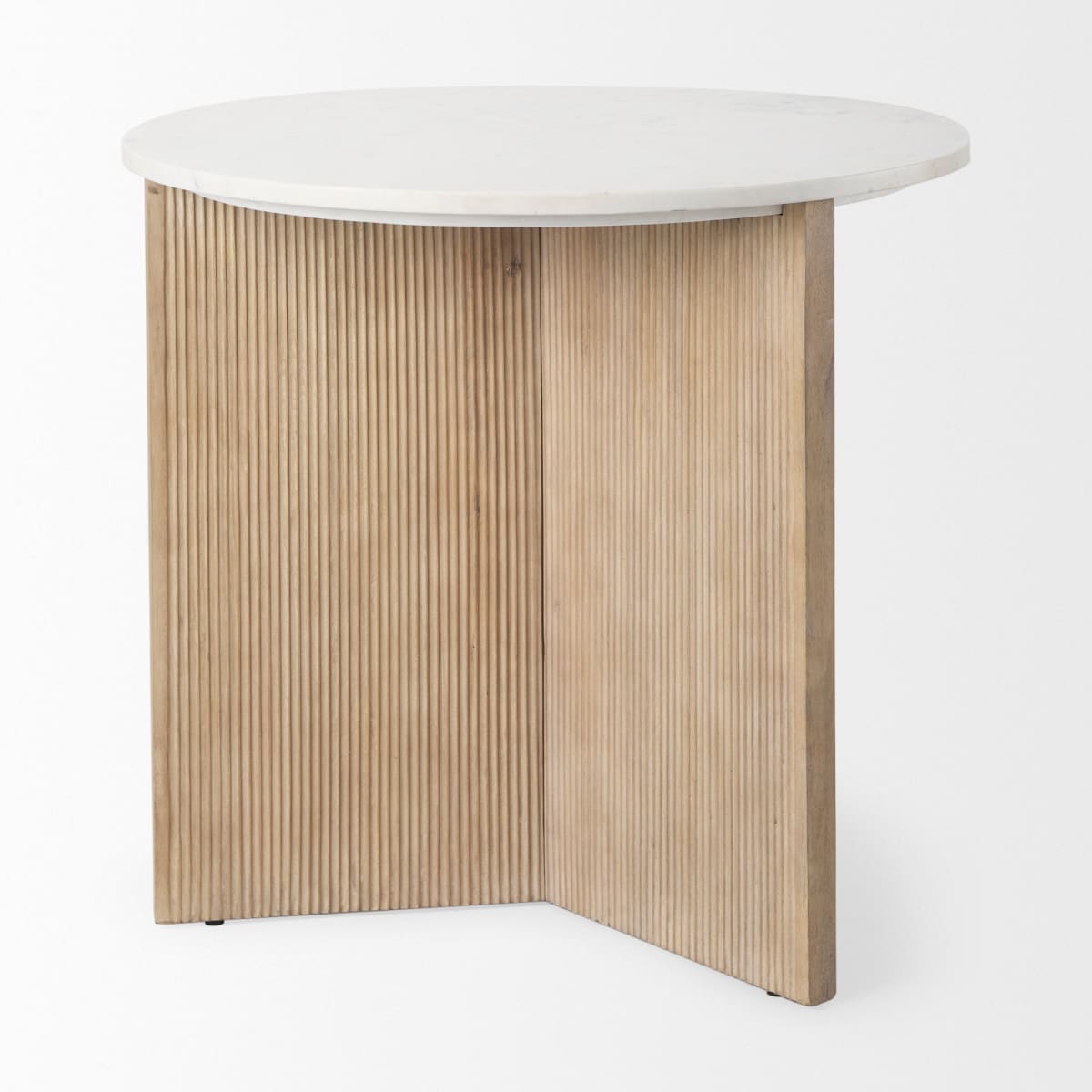 Enzo Accent Table Marble | Light Brown Wood - accent-tables