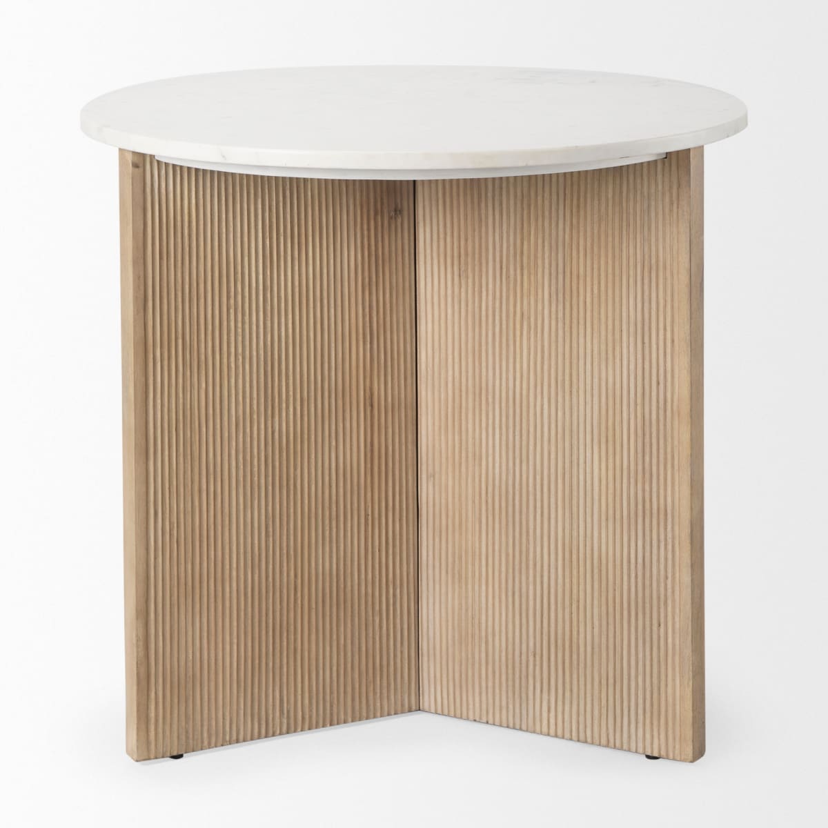 Enzo Accent Table Marble | Light Brown Wood - accent-tables