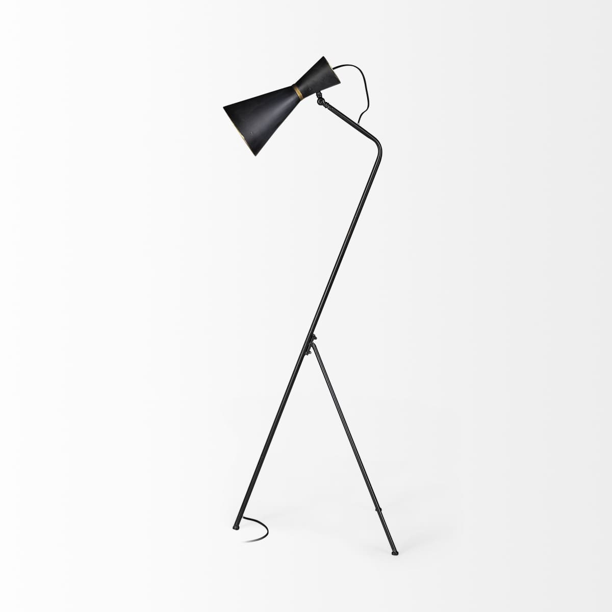 Eris Floor Lamp Black Metal | Brass Metal - floor-lamps