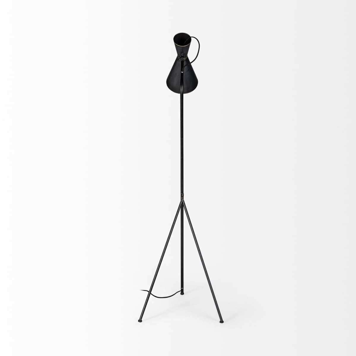 Eris Floor Lamp Black Metal | Brass Metal - floor-lamps