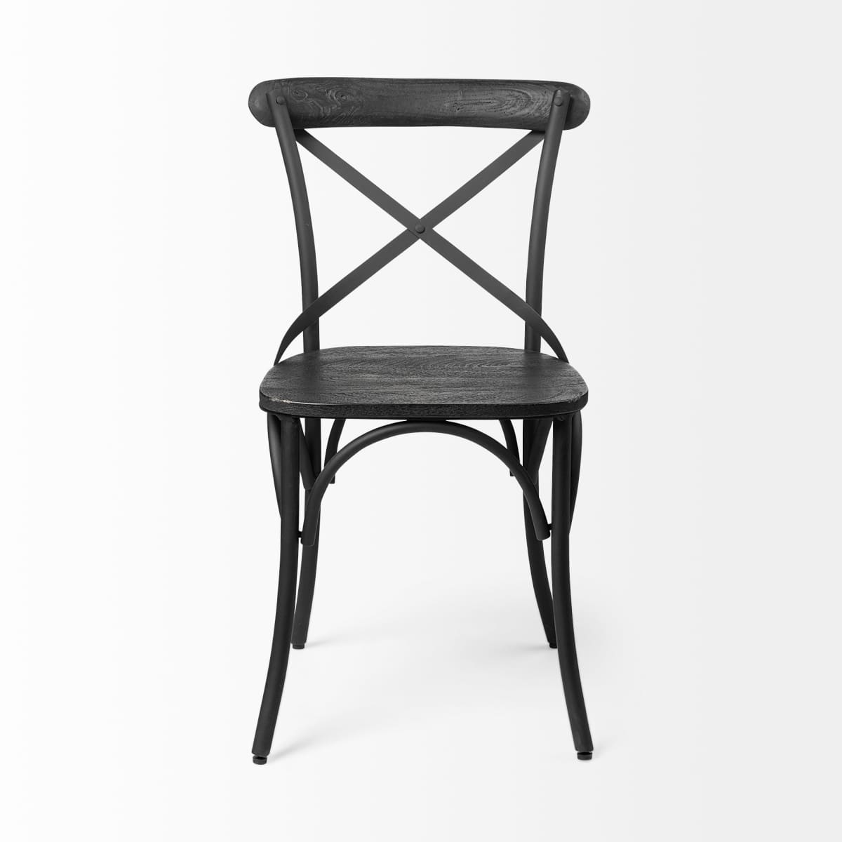 Furniture Barn Etienne Dining Chair Black Wood Black Metal