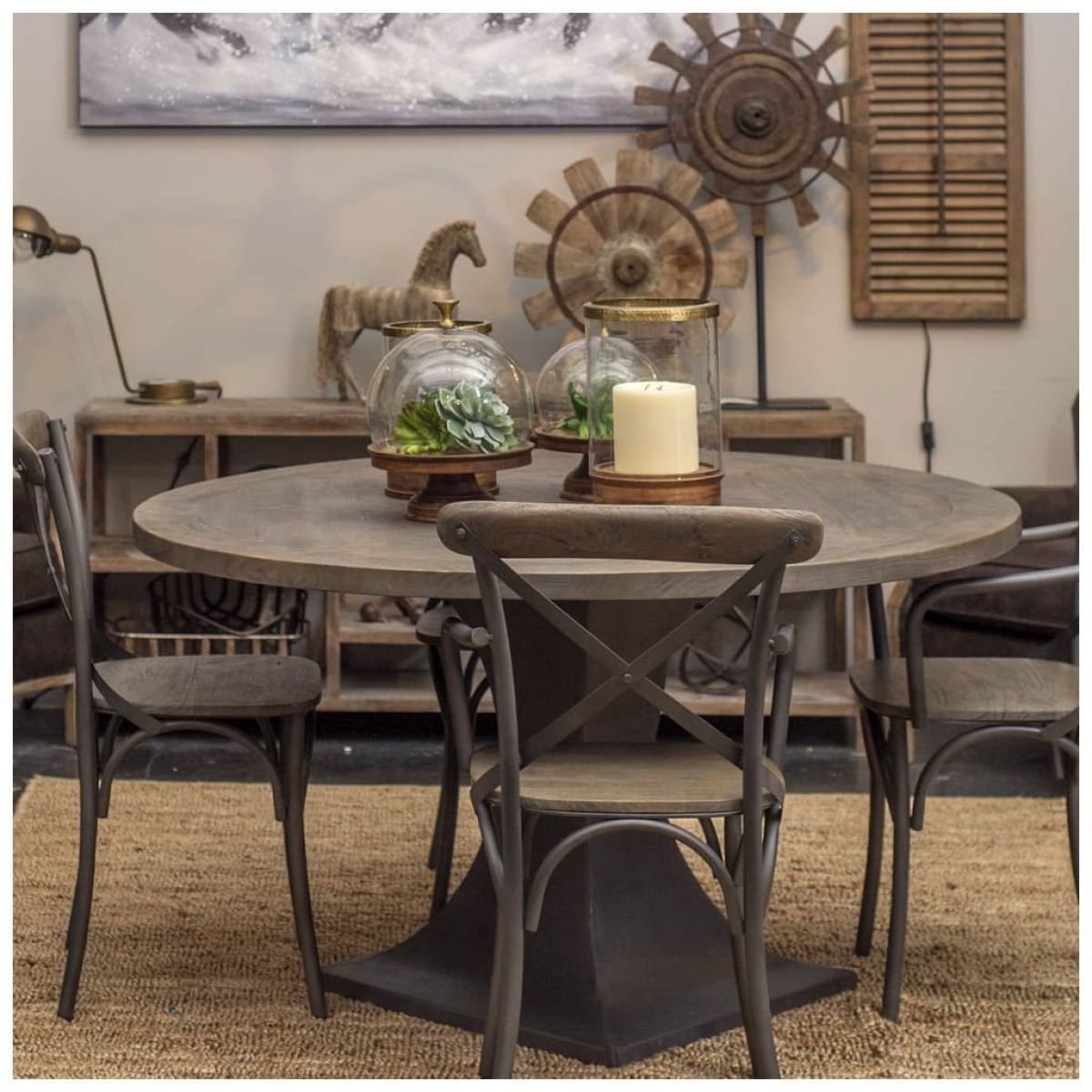 Etienne Dining Chair Brown Wood | Black Metal - dining-chairs