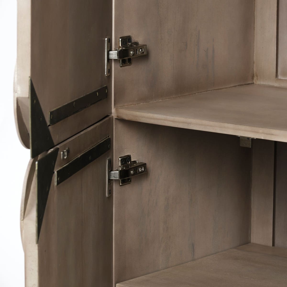 Excelsior Cabinet Brown Wood | Gold Metal - cabinets