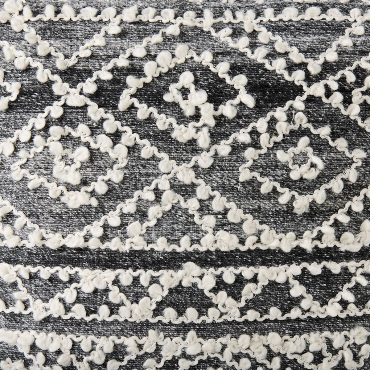 Farida Pouf Dark Gray Wool & Polyester - poufs