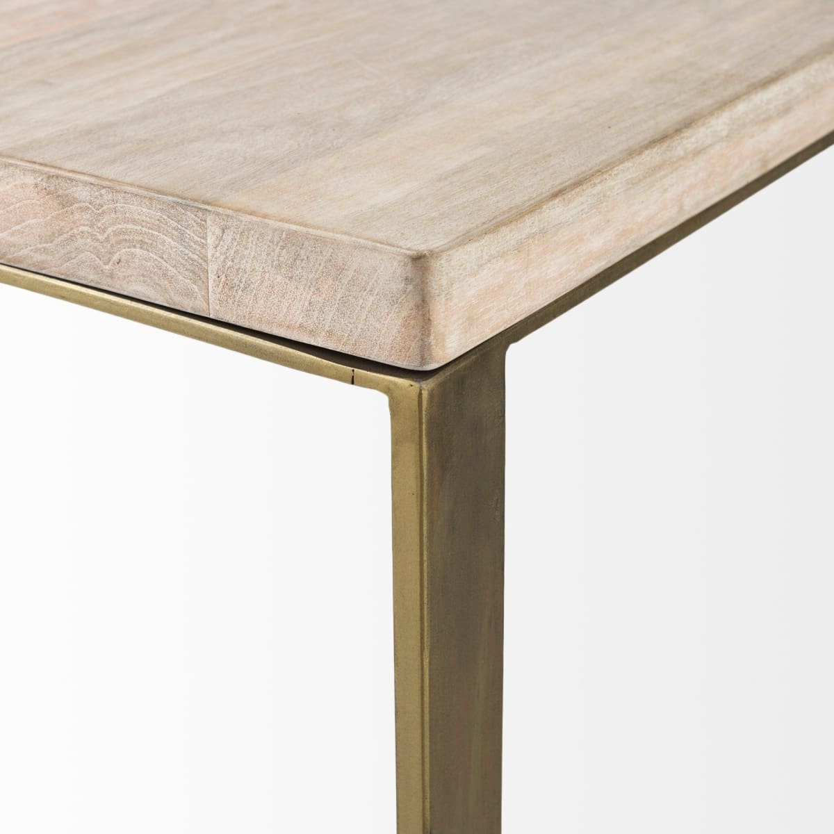 Faye C End Side Table Light Brown Wood | Gold Metal | C Shaped - end-and-side-tables
