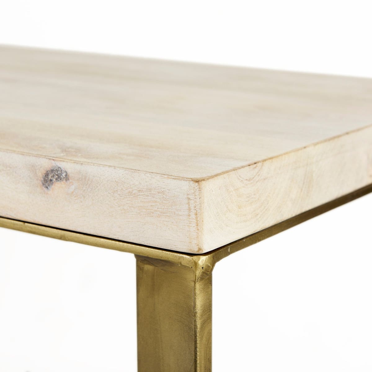 Faye Console Table Beige Wood | Gold Metal - console-tables