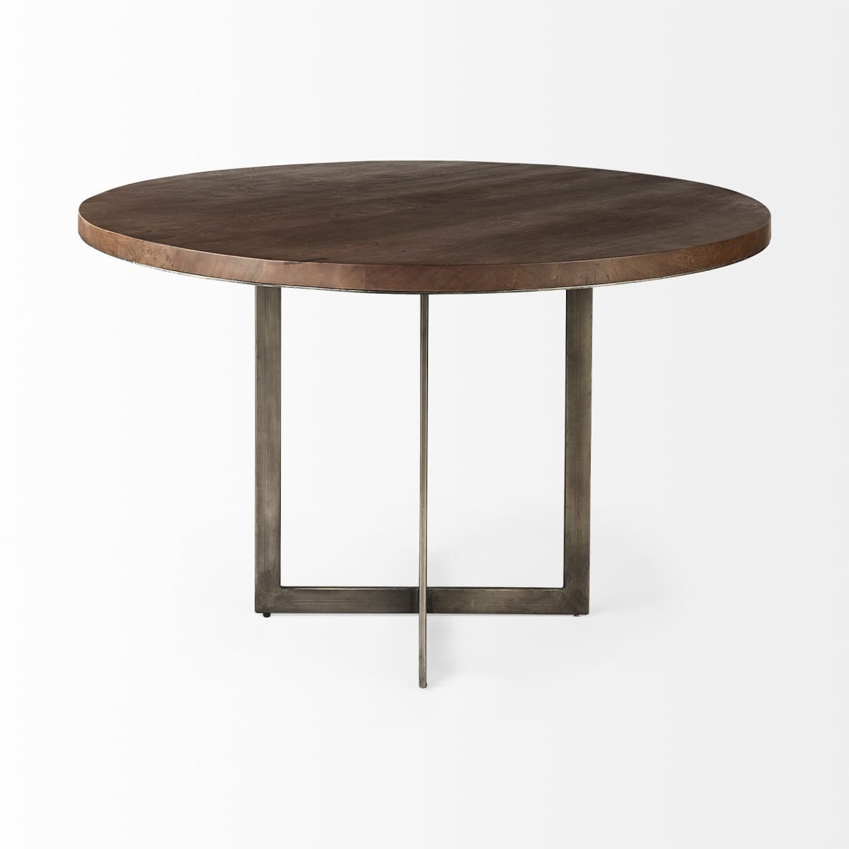 Faye Round Dining Table Dark Brown Wood | Round - dining-table