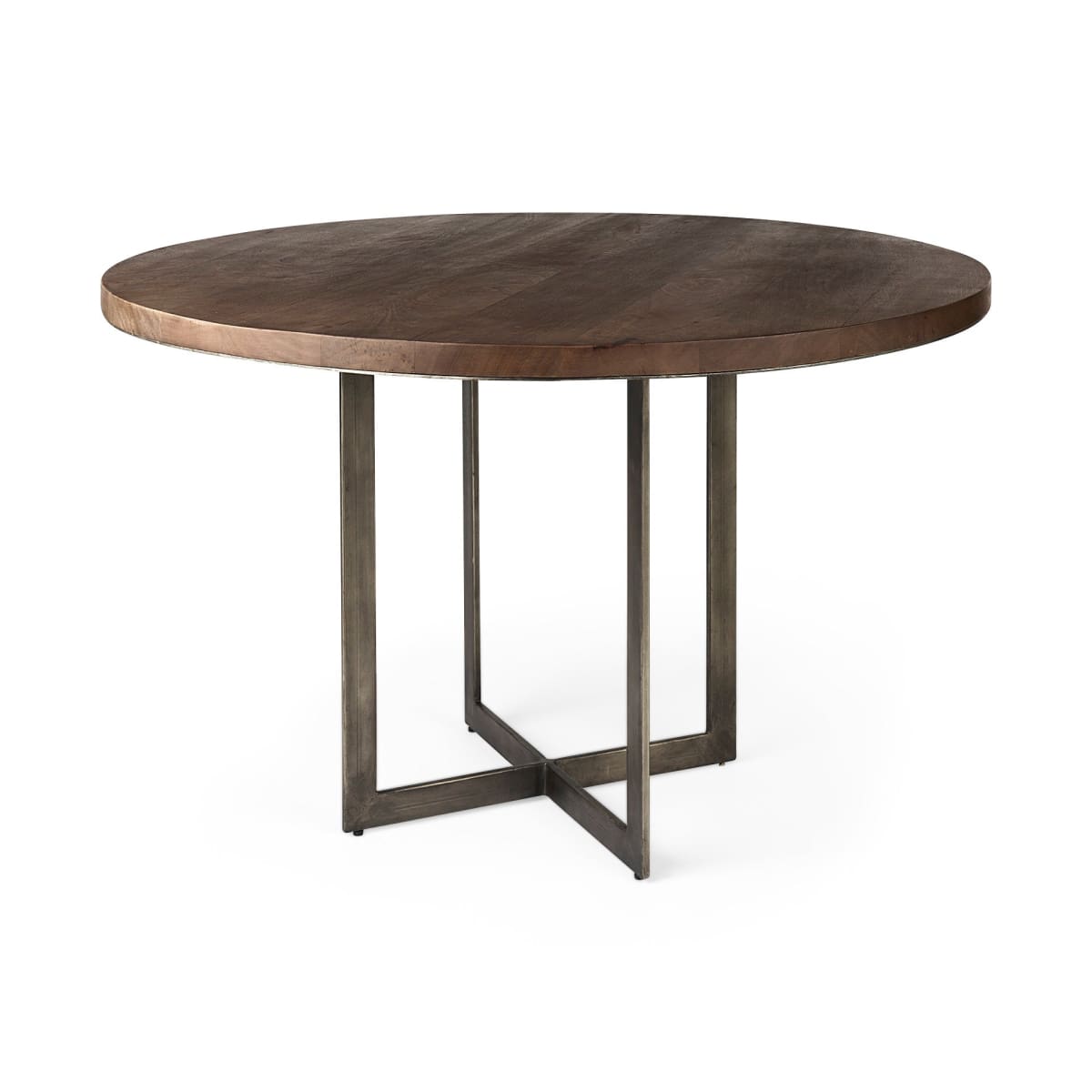 Faye Round Dining Table Dark Brown Wood | Round - dining-table