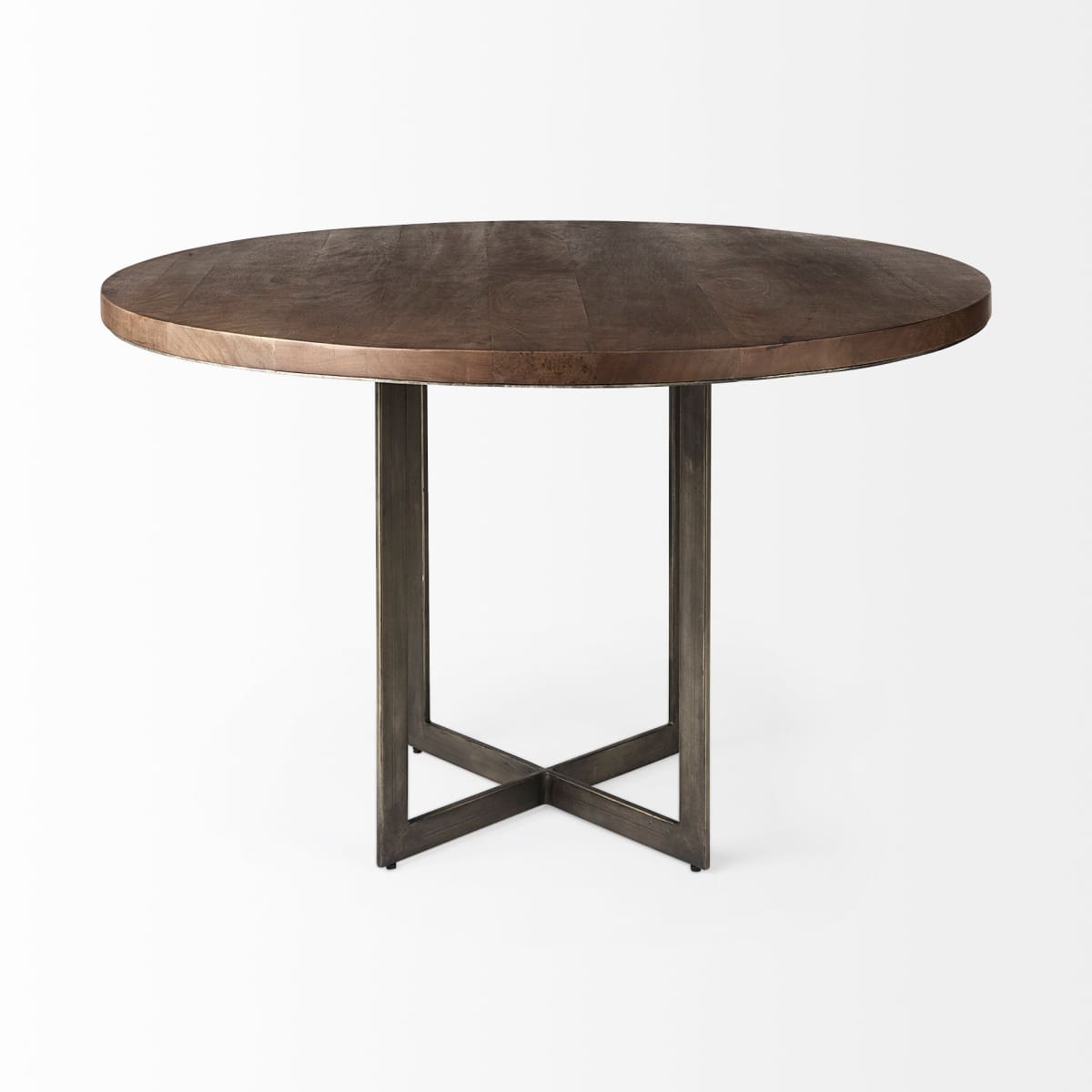 Faye Round Dining Table Dark Brown Wood | Round - dining-table